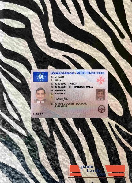 Malta driving license photolook FRONT PSD template